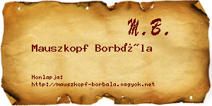 Mauszkopf Borbála névjegykártya